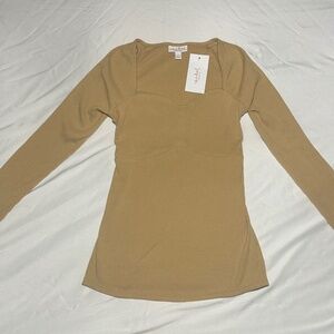 Isabel Maternity by Ingrid & Isabel - Tan Corsetry Rib Top